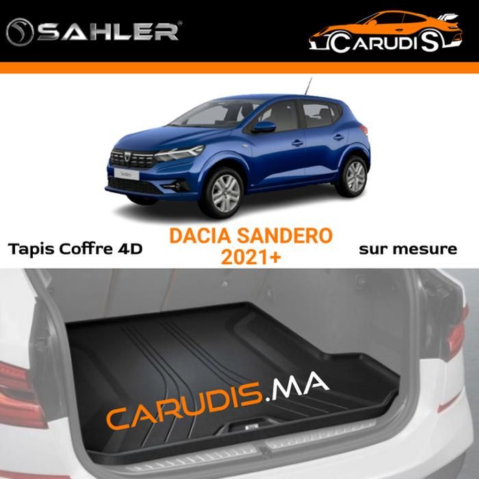 Tapis coffre 4D Dacia Sandero 3 sur mesure sans odeur imperméable antidérapant