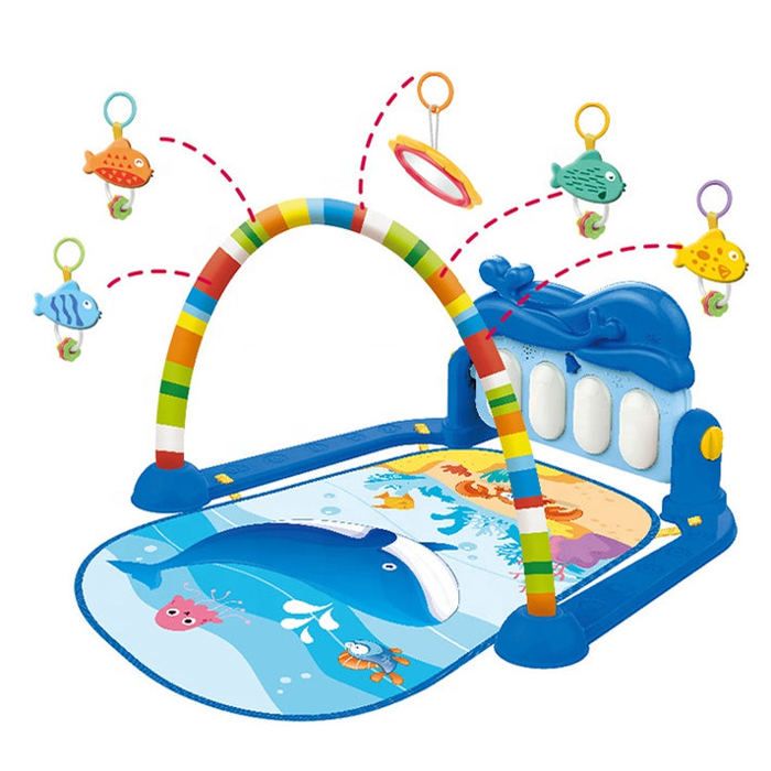 Tapis d'Eveil Jeux Bébé Piano bleu