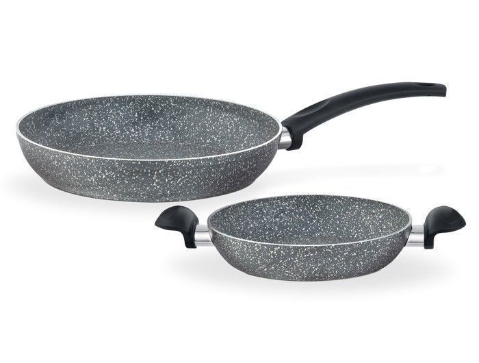 Set de poêles - HASCE - Roller Granite - 26cm et 20cm - Anti-adhésif - Tous feux compatibles