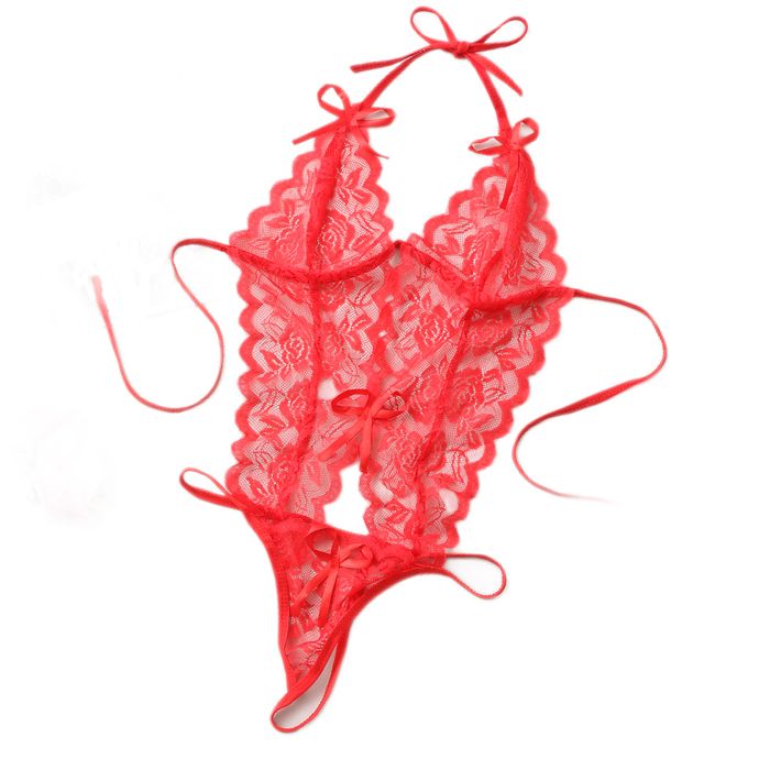 Chemise de Nuit - Bodystocking - Rouge - Sexy - Lingerie - Femme