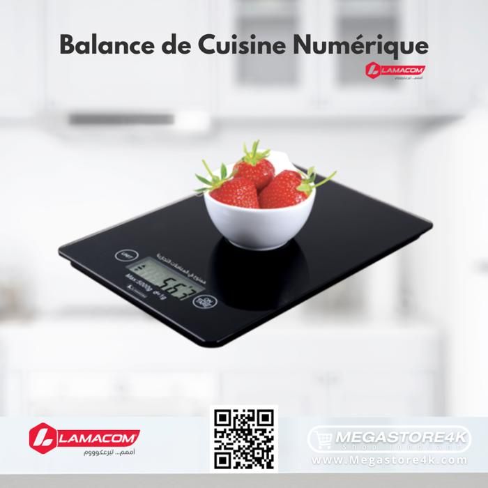 BALANCE NUTRITIONNELLE CONNECTÉE LCD AFFICHAGE 2 PILES AAA DE 1.5V NOIR