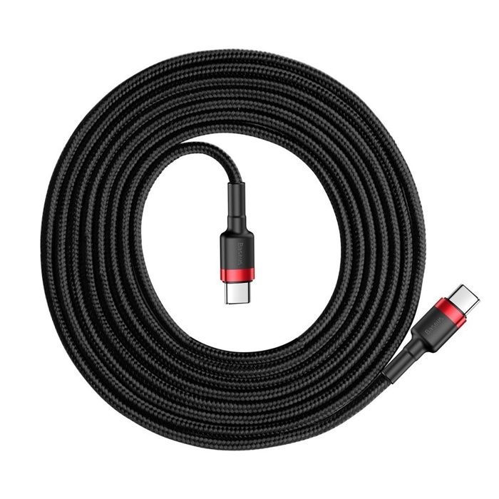 Cable Tipo C a Tipo C / Uso rudo /Carga rápida / 2 metros / Negro / Baseus