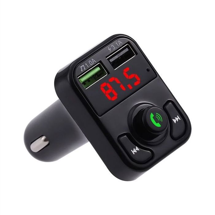 Bluetooth Voiture Transmetteur radio FM sans Fil avec charge rapide 2 USB