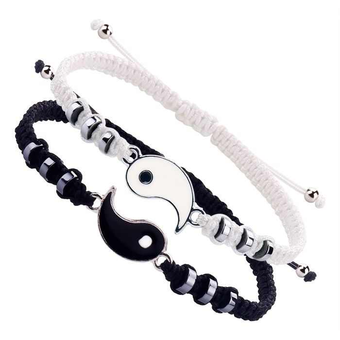 ensemble de 2 bracelets Yin Yang pour les couples