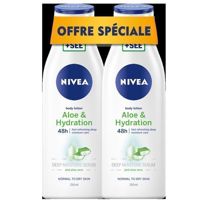 Nivea-Lait Corps aloé Vera peaux normales à sèches - 2x250ml