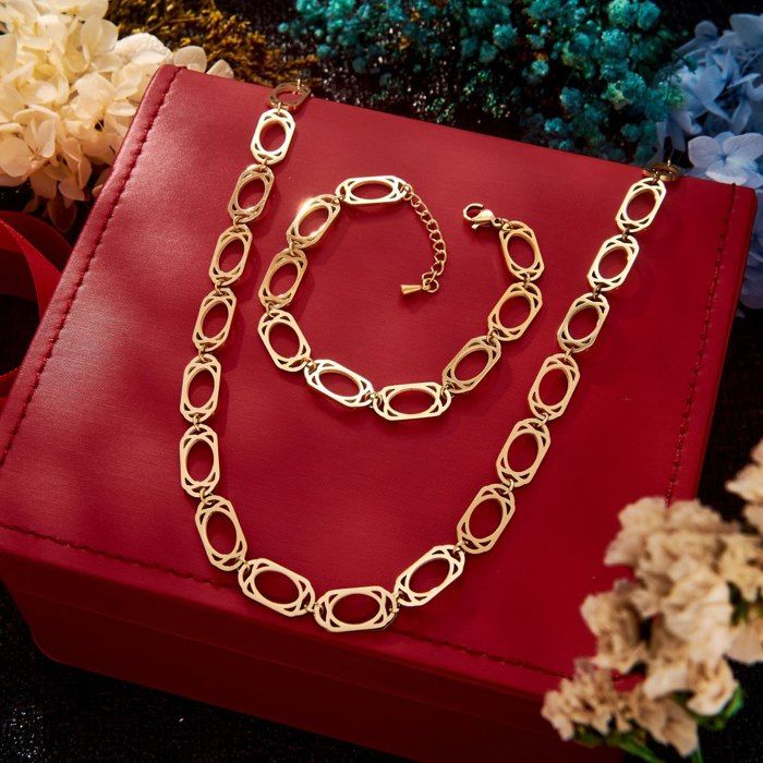Ensemble De Bijoux Inoxydable Pour Femme Avec Une Boite Cadeau