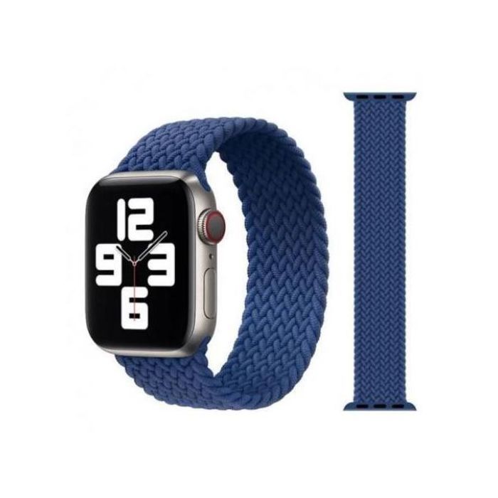 bracelet Apple Watch, Bracelet milanais en Tissu pour Apple Watch 42/44/45/49 MM Bleu