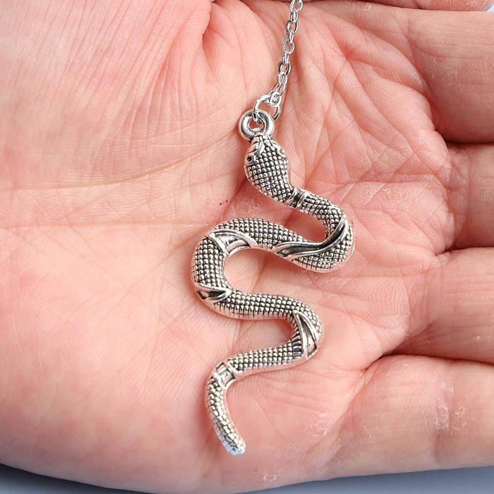 Collier avec pendentif serpent en acier inoxydable