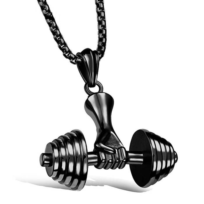 collier Haltère pendentif Hommes et femmes Fitness Gym