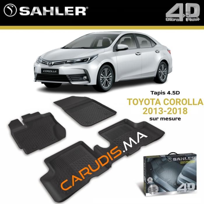 Tapis sur mesure - SAHLER - Toyota Corolla - Antidérapant - Imperméable - Noir