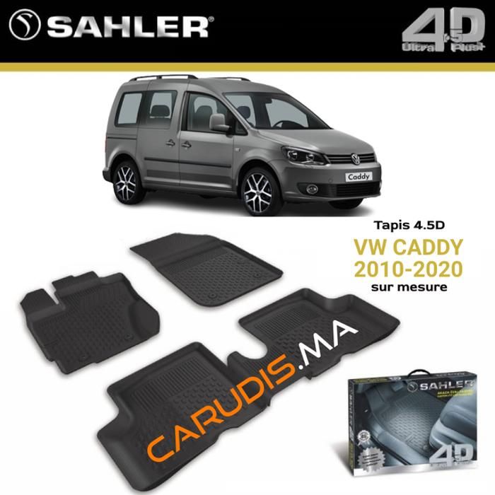Tapis sur mesure - SAHLER - VW Caddy - Imperméable - Antidérapant - Ajustement Laser 3D