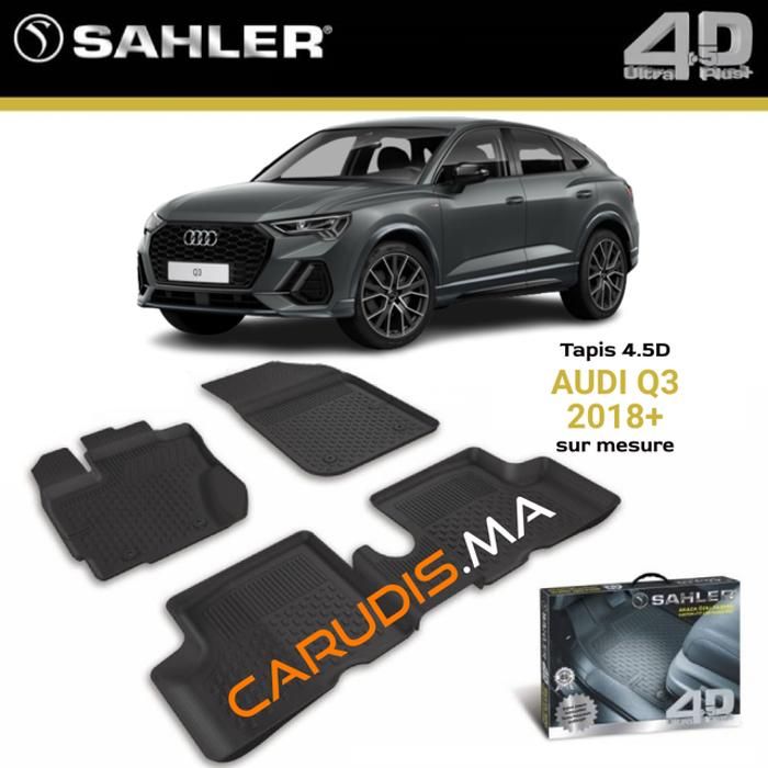 Tapis sur mesure - SAHLER - Audi Q3 - Antidérapant - Imperméable - Ajustement Laser 3D