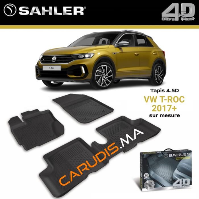Tapis 4.5D VW T-Roc sur mesure exacte sans odeur imperméable antidérapant