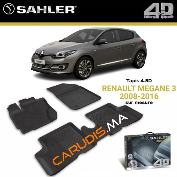 Tapis 4.5D Renault Mégane 3 sur mesure exacte sans odeur imperméable antidérapant