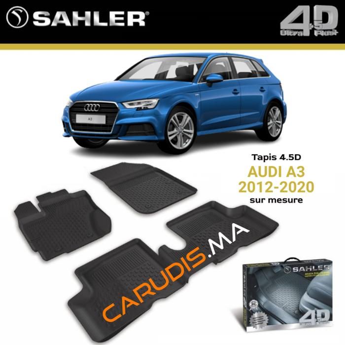 Tapis 4.5D Audi A3 sur mesure exacte sans odeur imperméable antidérapant