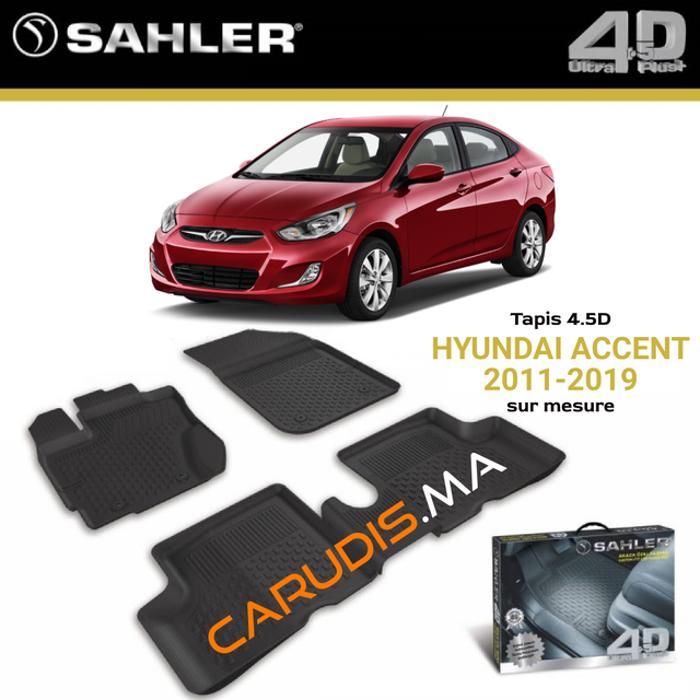 Tapis 4.5D Hyundai Accent sur mesure exacte sans odeur imperméable antidérapant