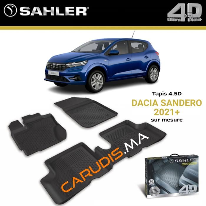 Tapis 4.5D Dacia Sandero sur mesure exacte sans odeur imperméable antidérapant