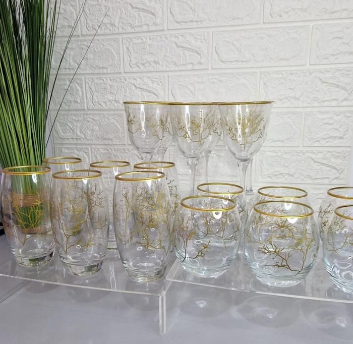 18 VERRES A EAU COMBINES