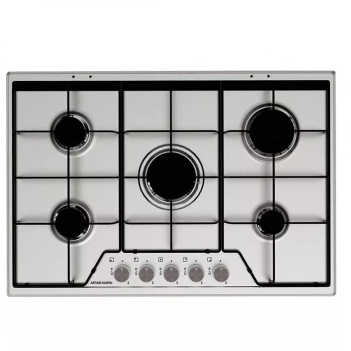 TABLE DE CUISSON GAZ INOX 75 CM 5 FEUX, en émail