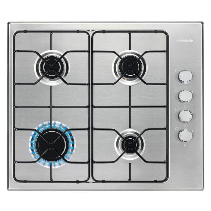 Table de Cuisson Gaz - ARTHUR MARTIN - AGS6404SX - 4 Feux - Inox - Émail 60cm
