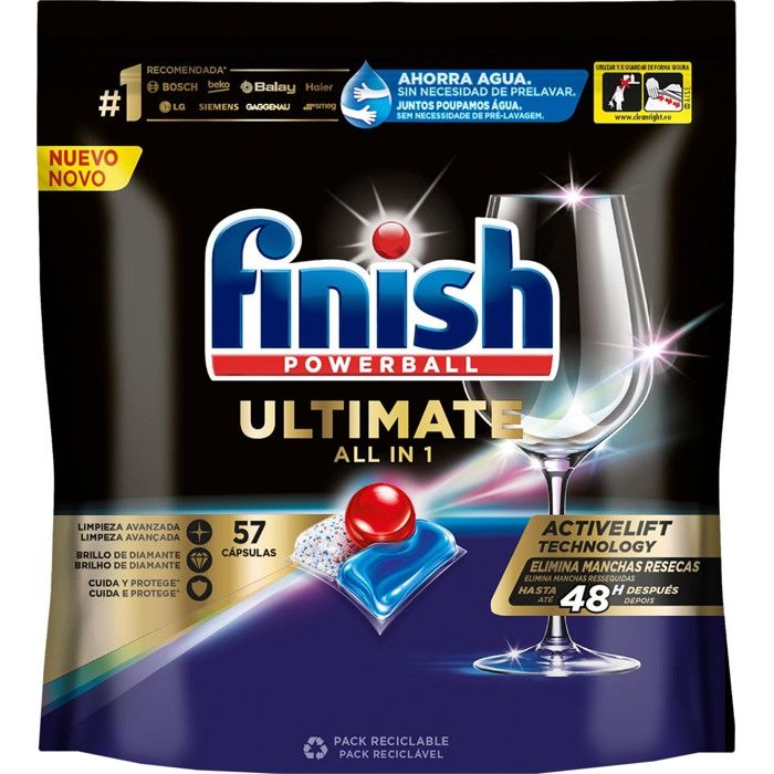 Finish powerball Ultimate tout en 1, 57 capsules