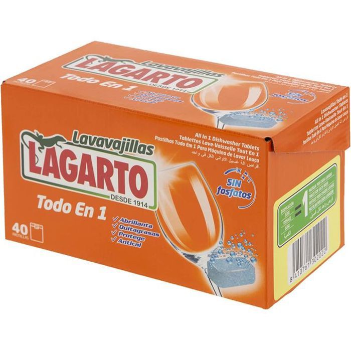 LAGARTO Lave Vaisselle Tout en 1, 40 Plaquettes