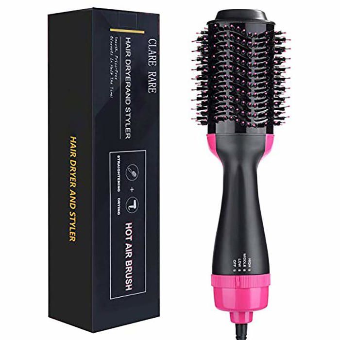 Sèche-cheveux noir en une étape et brosse coiffante, pour usage personnelOne Step Black Hair Dryerand Styler Brush, For Personal