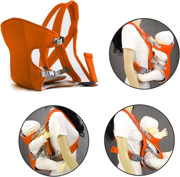 Porte-bébé ergonomique et respirant pour nouveau-né 3 en 1 réglable à l'avant et à l'arrière pour nouveau-nés, nourrissons et tout-p