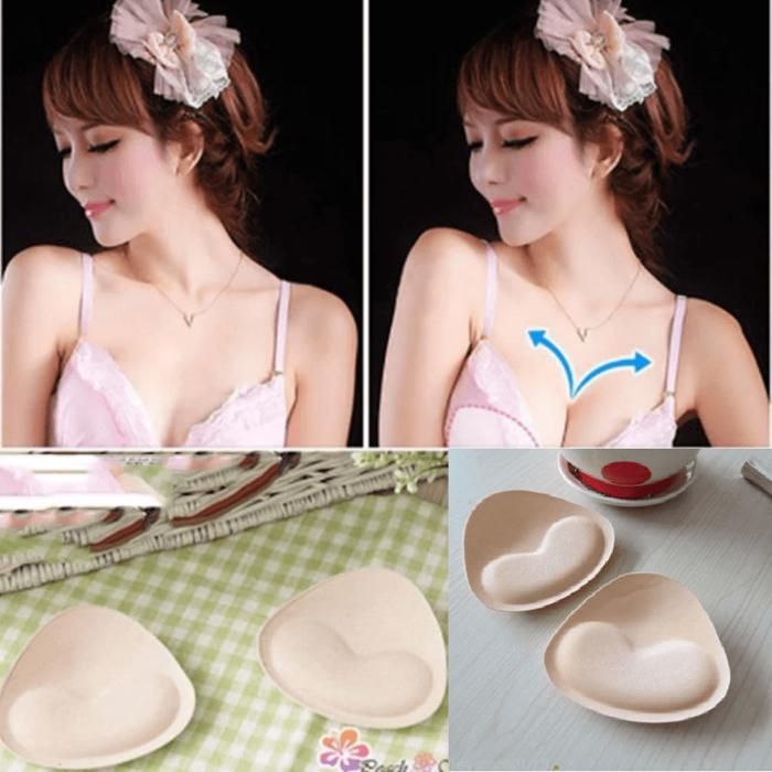 Coussinets éponge - REMONTE SEINS - 2 pièces - Beige - Taille 11.5*10.5 cm - Pour femmes adultes