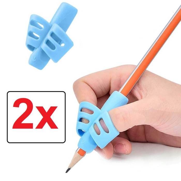 2 pièces porte stylo et crayon pour enfant à deux doigts pour apprendre à écrire