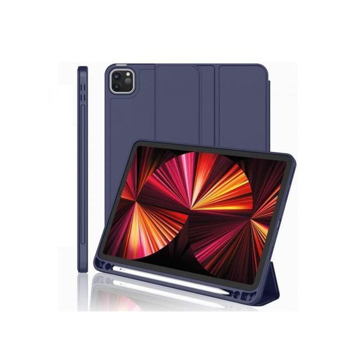 apokin Coque pour iPad Air 4 / 5 / 11 Pro Tpu Smart Cse avec Porte-Stylo (bleu foncé)
