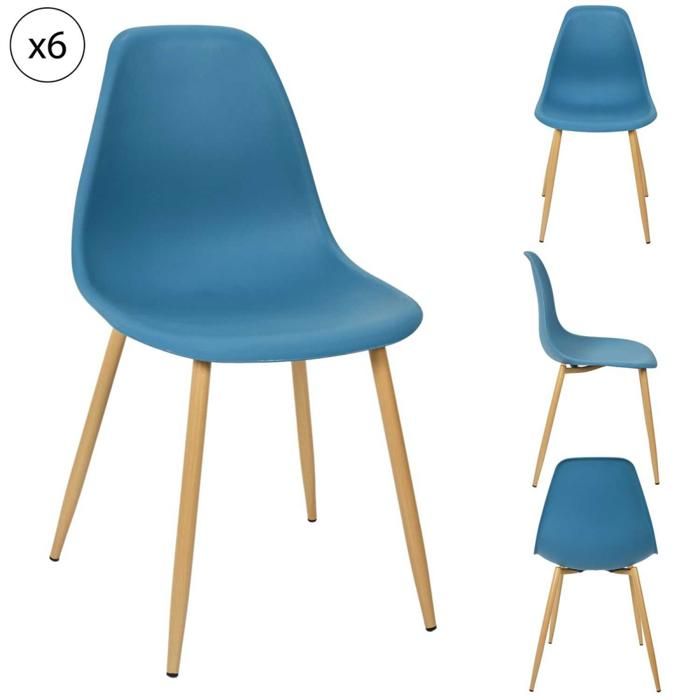 CHAISE SCANDINAVE GUSTAV TURQUOISE PIEDS METAL M6
