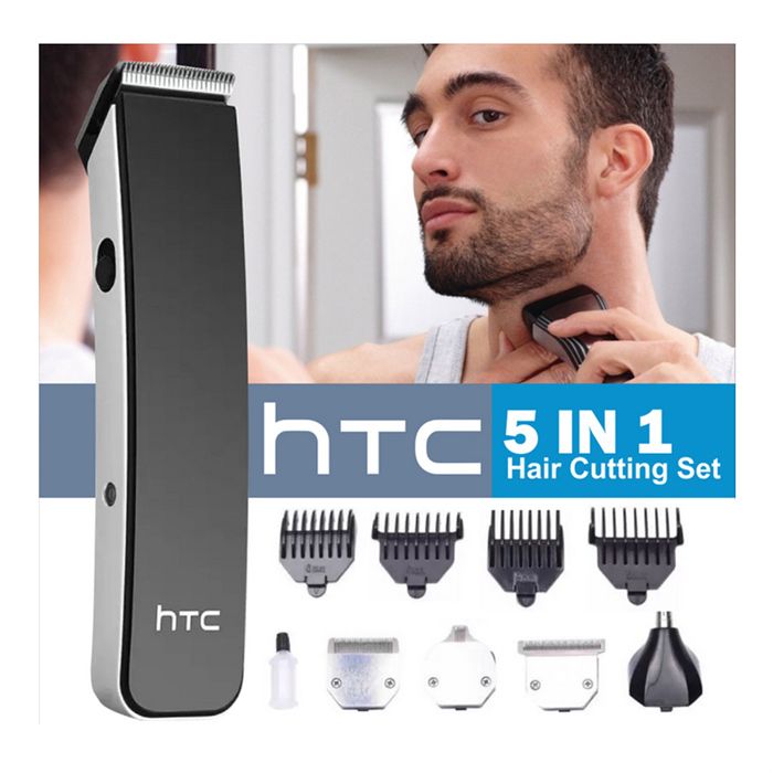 HTC AT-1201 Tondeuse visage et cheveux multi-mariage 5 en 1 pour hommes
