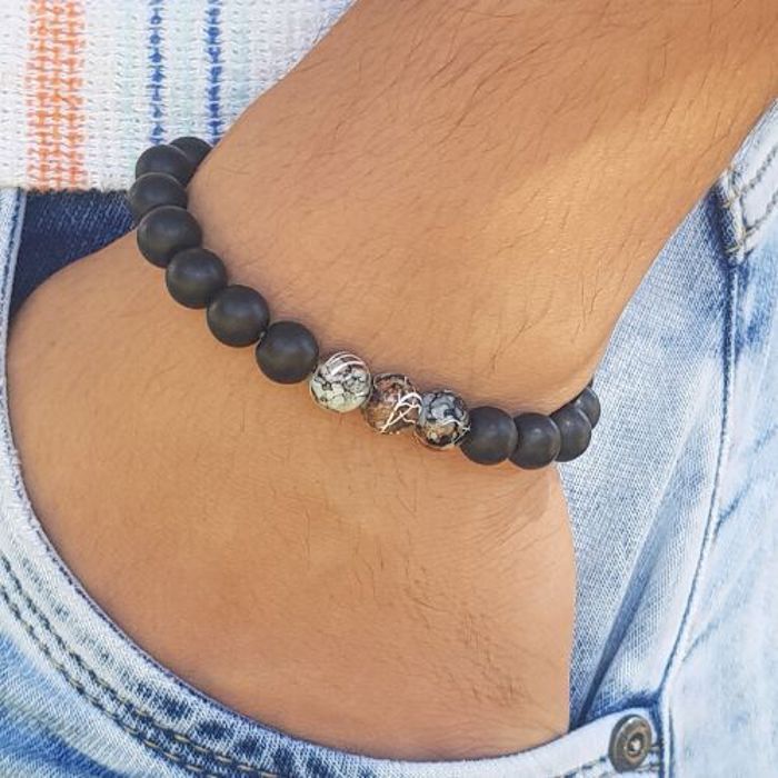 Bracelet en onyx noir Pierre Force Calmante Bracelets hommes et femmes
