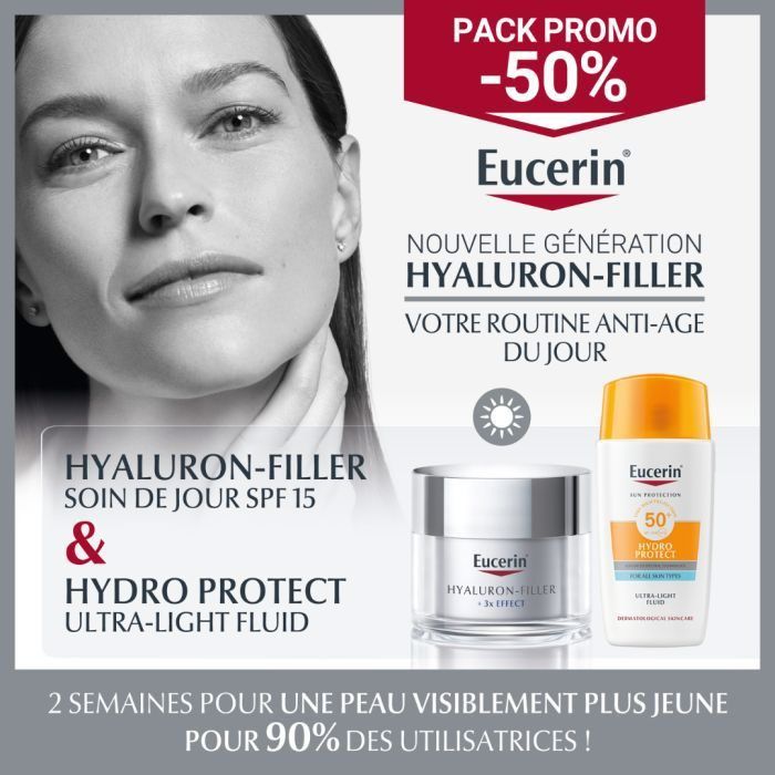 Eucerin pack soin de jour  anti-age hyaluron filler + Ecran hydro protect spf50+