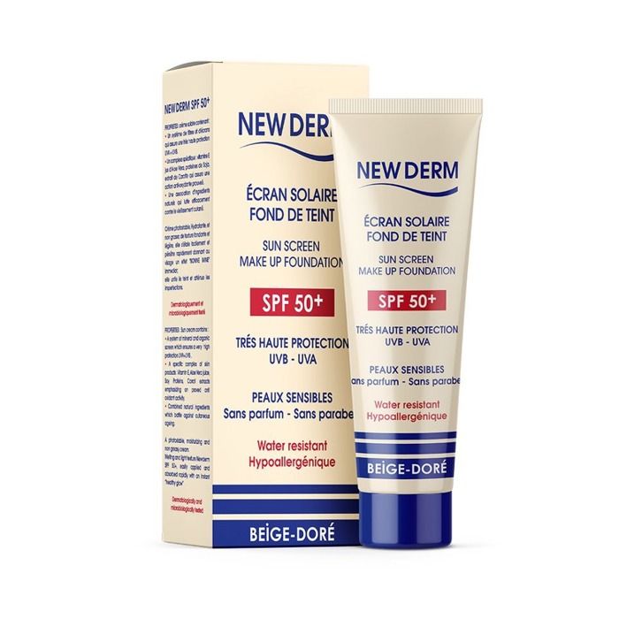 NEW DERM ECRAN SOLAIRE BEIGE-DORE SPF50+