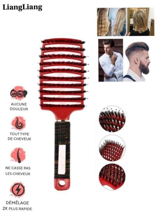 Brosse à Cheveux, Brosse démêlante démêlante anti-Casse et anti-Nœuds, Brosse professionnelle pour Femmes et Hommes et Enfants.