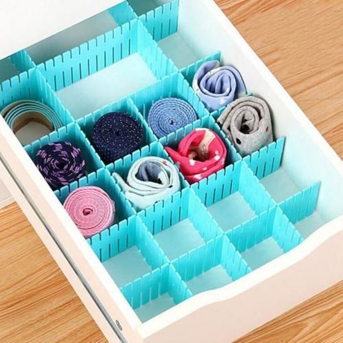 4 pcs Séparateur de tiroir en plastique diviseurs organisateur multifonction