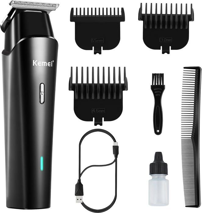 KEMEI Tondeuse à cheveux professionnelle pour homme, tondeuse pour coupe de cheveux, tondeuse à barbe pour homme, tondeuse à lame en
