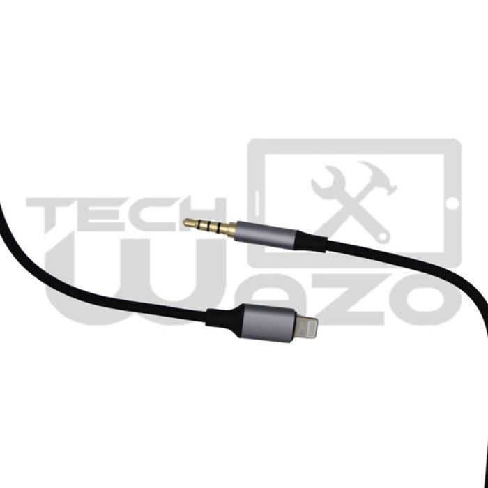 Cable 1m Audio Voiture Prise Jack Auxiliaire vers Lightning iPhone