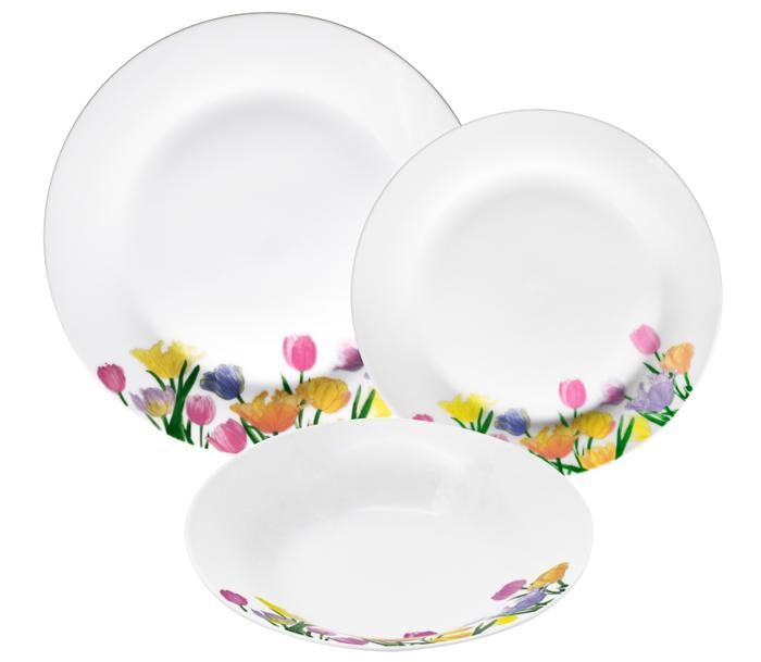 Ensemble plat a diner rond en porcelaine 18PCS