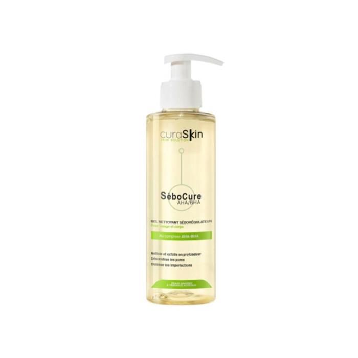 Curaskin - Sebocure Gel Nettoyant Seboregulateur - Peau Grasse - 200ml