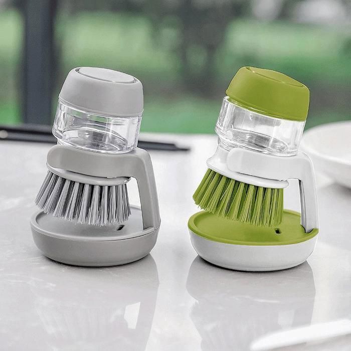 Brosse de nettoyage multifonctionnelle, brosse de nettoyage 2 en 1 pour distribution de savon
