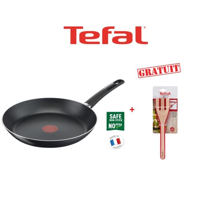 POELE 28 cm NOIRE TEFAL + COUVERT SALADE GRATUIT