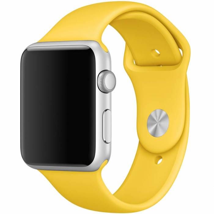 Bracelet pour Apple Watch en Silicone Jaune Pour Pour Toutes les séries 42/44/45/49 MM