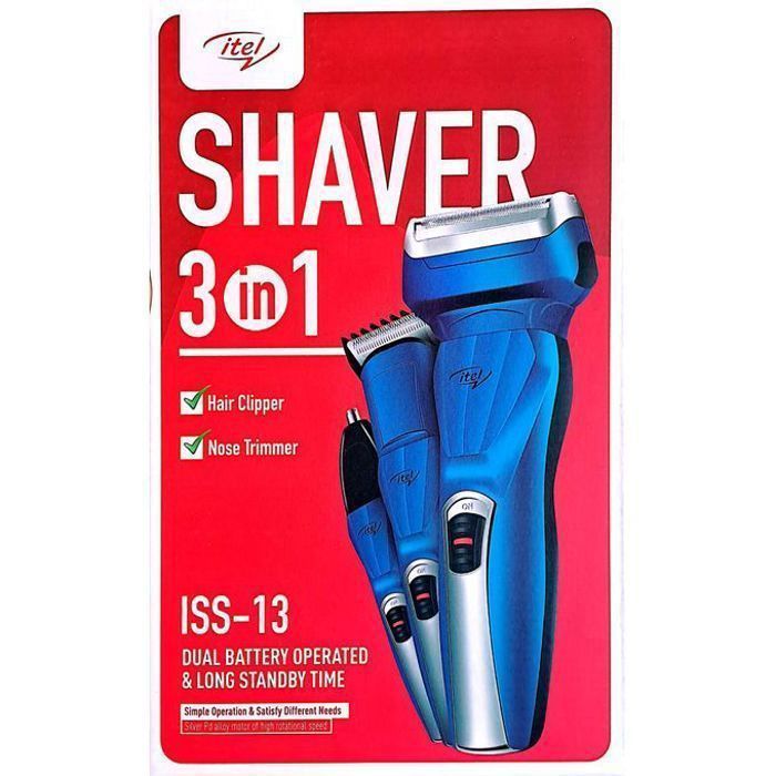 itel 3 IN 1 Rechargeable Shaver (Clipper Nose Trimmer & Shaver)