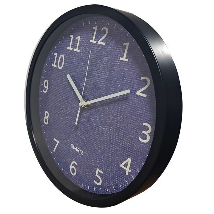 Horloge murale - ETCEINFO - Circulaire 30 cm - Noir - Intérieur - Décoration murale