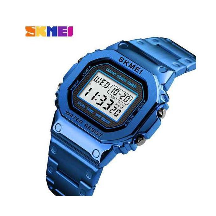 Skmei Montre numérique style sport pour homme et femme - 1456 - Bleu