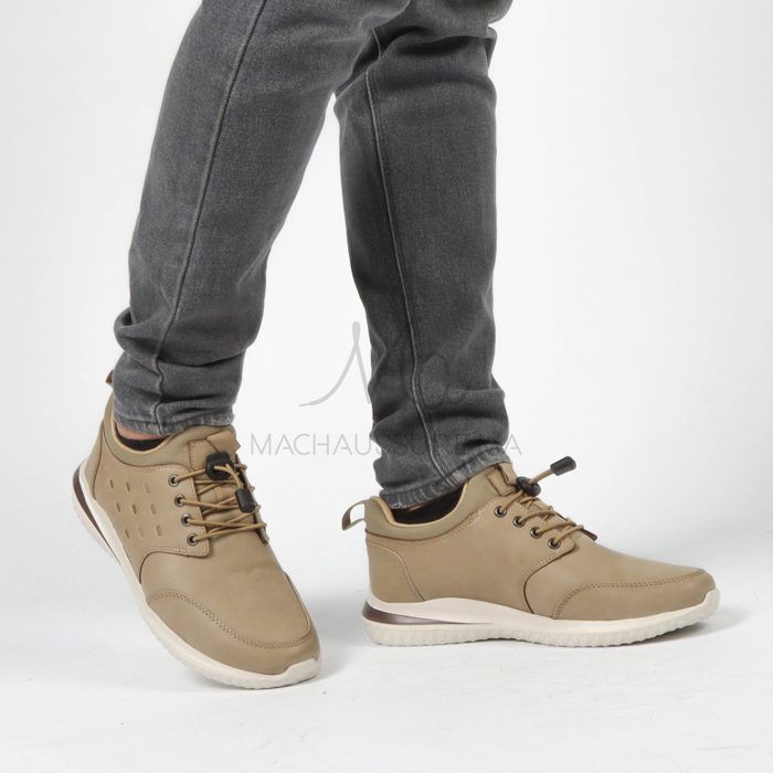 Baskets - Swift - Hommes - Cuir Beige - Confort Semelle Rembourrée - Doublure Douce - Marjane Mall - Image 1