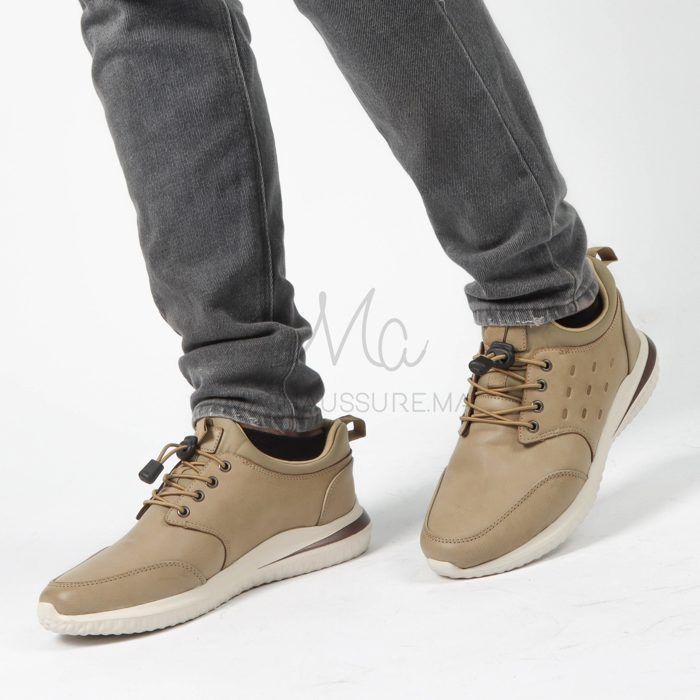Baskets - Swift - Hommes - Cuir Beige - Confort Semelle Rembourrée - Doublure Douce - Marjane Mall - Image 3